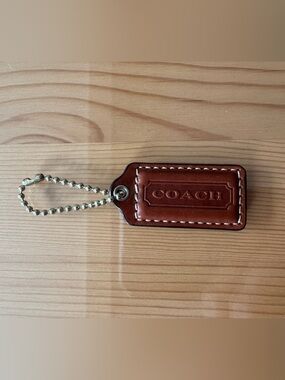 Coach Leather Keychain Tag - Brown